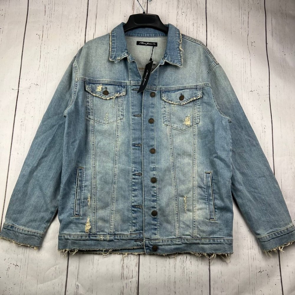 Mavi Medium Stretchable Oversized Distressed Denim Jeans Jacket Women New